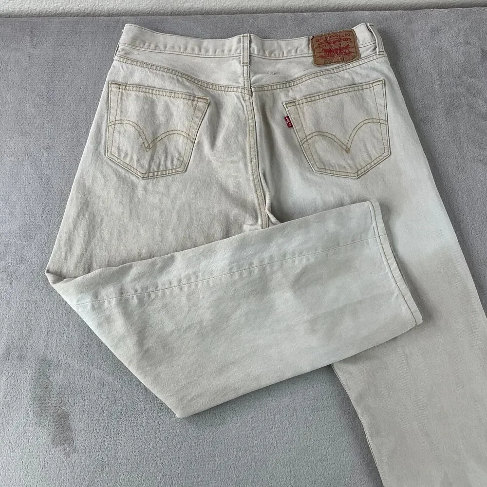 Vintage Levi's 501 XX Jeans Men 38 (Fits 34x29) Beige Straight Leg Grunge‎ Y2K